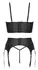 Cottelli PARTY Matte Black Rhinestone Zip Top & Suspender Set S