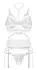 Obsessive Premisis L/XL Three-Piece White Lace Intimate Set