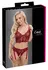 Cottelli LINGERIE Bra Set with Chains M - Dark Red Lace & Gold Details