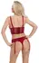 Cottelli LINGERIE Bra Set with Chains M - Dark Red Lace & Gold Details
