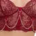 Cottelli LINGERIE Bra Set with Chains M - Dark Red Lace & Gold Details