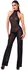 Noir Handmade L Sparkling Cold Shoulder Black Jumpsuit Stand Collar