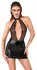 Noir Handmade Mini Dress Sparkle S Black Powerwetlook & Mesh