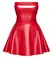 Noir Handmade Powerwetlook Strapless Mini Dress Red XL