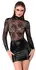 Noir Handmade Mini Dress Floral Lace & Powerwetlook S