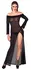 Noir Handmade Long Transparent Black Evening Dress L Size