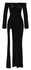 Noir Handmade Long Transparent Black Evening Dress L Size