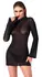 Noir Handmade Mini Dress XL with Flared Sleeves and Sparkling Details