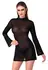 Noir Handmade Mini Dress S - Shimmering Black, Trumpet Sleeves