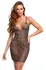 Cottelli PARTY Mini Dress S/M - Black Mesh with Colorful Rhinestones