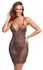 Cottelli PARTY Mini Dress S/M - Black Mesh with Colorful Rhinestones