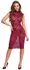 Cottelli LINGERIE Lace Dress Bordeaux Red S - Elegant Sleeveless Knee-Length