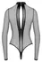 Noir Handmade Cross-Design Bodysuit M, Black, Sheer & Powerwetlook
