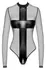 Noir Handmade Body Cross S Black Transparent Long-Sleeve Bodysuit