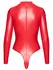 Noir Handmade Powerwetlook Bodysuit Red M High-Neck Long Sleeve