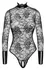 Noir Handmade Body Collar S - Black Lace Powerwetlook Bodysuit, Size S