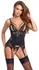 Cottelli Basque Pearls S - Black Satin & Lace Lingerie Set with Pearls