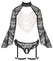 Abierta Fina Lingerie Set Open Cup Bolero & Crotchless Suspender L