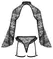 Abierta Fina Set Open Cup Bolero & Crotchless Briefs, Black, S
