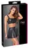 Cottelli PARTY Set - Black Matte Crop Top & Mini Skirt, Size M, Shaping Design