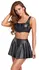 Cottelli PARTY Set - Black Matte Crop Top & Mini Skirt, Size M, Shaping Design