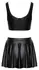 Cottelli PARTY Set - Black Matte Crop Top & Mini Skirt, Size M, Shaping Design