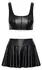 Cottelli PARTY Black Matte Crop Top & Mini Skirt Set S