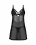 Obsessive Chemise & Thong Black Lingerie Set Elegant Mesh Lace 2XL/3XL