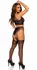 Leg Avenue Bodysuit Halterneck Lace & Garters Black Elegant Set