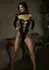 Leg Avenue Black Asymmetric Bodysuit with Open Back - Elegant Design One Size