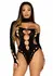 Leg Avenue Black Asymmetric Bodysuit with Open Back - Elegant Design One Size