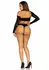 Leg Avenue Black Asymmetric Bodysuit with Open Back - Elegant Design One Size