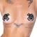 Bad Kitty Black X-Shape Adhesive Nipple Covers with Studs 7x7cm
