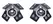 Bad Kitty Black X-Shape Adhesive Nipple Covers with Studs 7x7cm