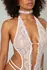 Renee White Lace Bodysuit by Body - Elegant Floral Pattern, Crotchless Design L/XL
