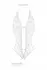 Renee Elegant Lace Bodysuit White - Floral Pattern, Open Design S/M