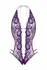 Renee Lace Thong Bodysuit Purple - Elegant Open Design, Rhinestone Detail S/M