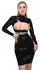 LateX Black Crop Top XL - Stand-Up Collar, Long Sleeve, 0.35mm Latex