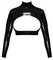 LateX Black Crop Top XL - Stand-Up Collar, Long Sleeve, 0.35mm Latex