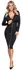Cottelli PARTY Black Zip-Front Bodycon Dress, Long Sleeve, Size S