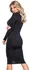 Cottelli PARTY Black Zip-Front Bodycon Dress, Long Sleeve, Size S