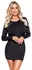 Cottelli PARTY Backless Black Mini Dress L - Adjustable Neck, Gold Zip