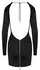 Cottelli PARTY Backless Black Mini Dress L - Adjustable Neck, Gold Zip