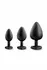 Blush Luxe Bling Plugs Training Kit Black with Red Gem Set S/M/L