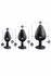 Blush Luxe Bling Plugs Training Kit Black with Red Gem Set S/M/L