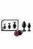 Blush Luxe Bling Plugs Training Kit Black with Red Gem Set S/M/L