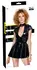 Black Level Vinyl Mini Dress M - Shiny Fitted Design with Decorative Ring
