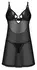 Obsessive Alliane Chemise S/M with Adjustable Straps - Black Set