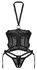 Obsessive Alliane Transparent Basque Set L/XL with Halterneck Black