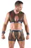 Svenjoyment Bondage Set Net & Metallic Blue - Shirt, Pants & Handcuffs S